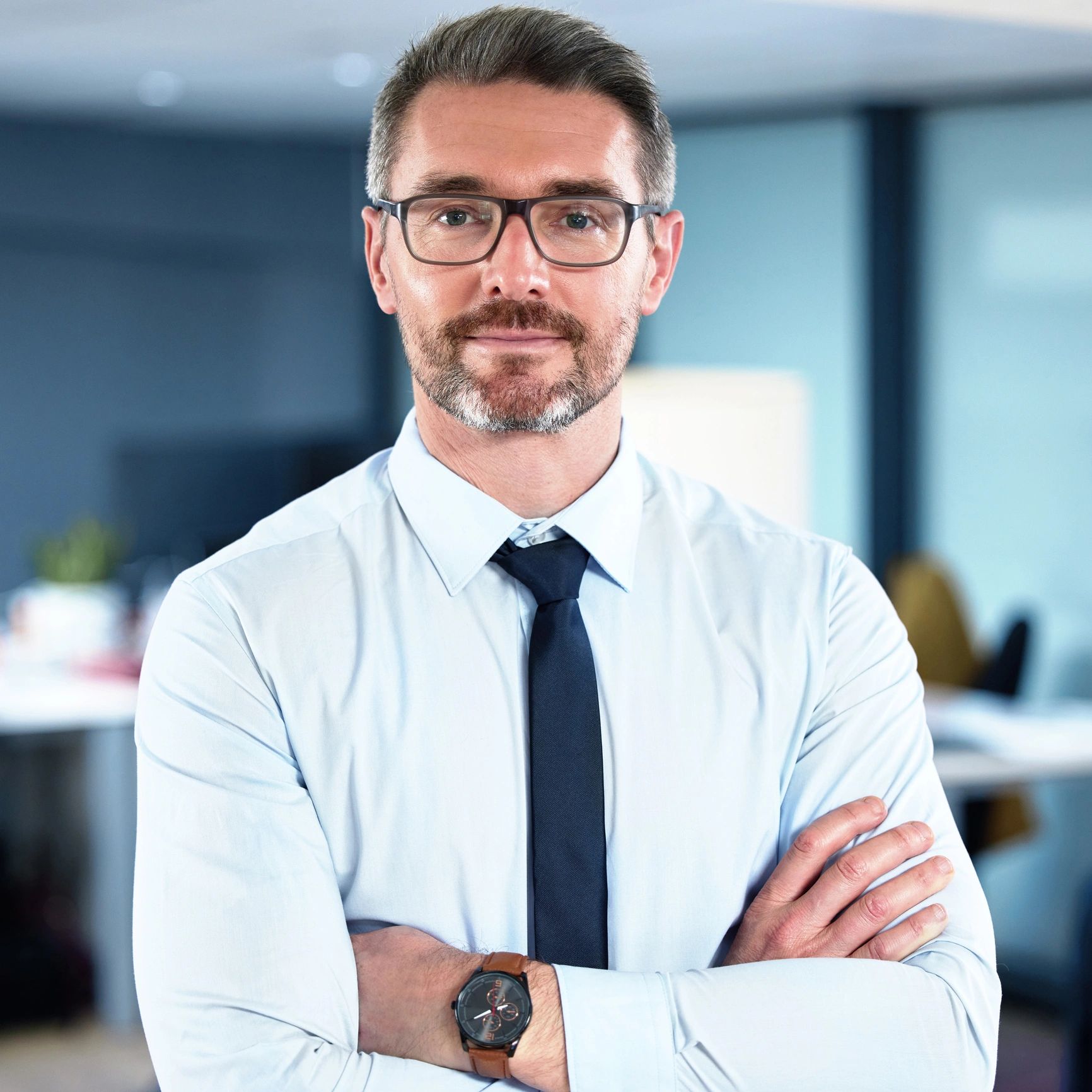 Team member portrait in an office